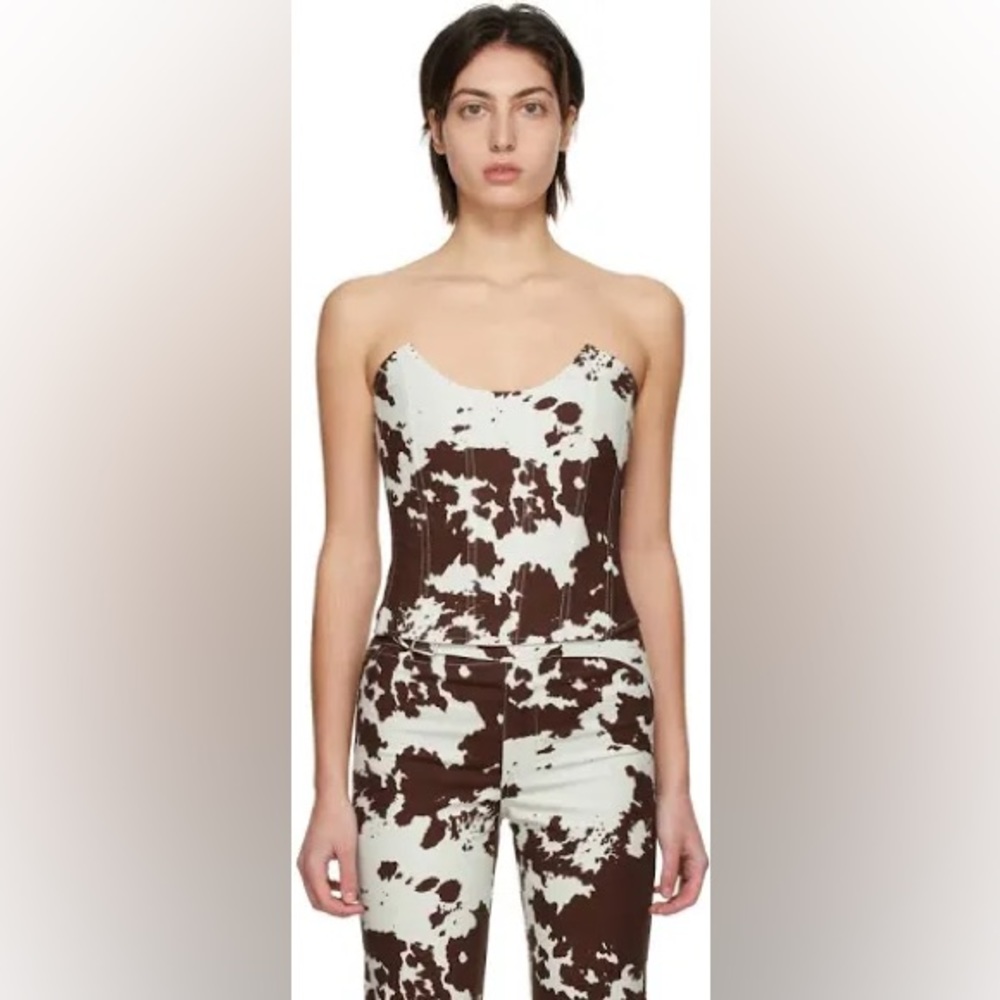 Miaou Brown Cow Print Leia Corset Top & lou pants xs